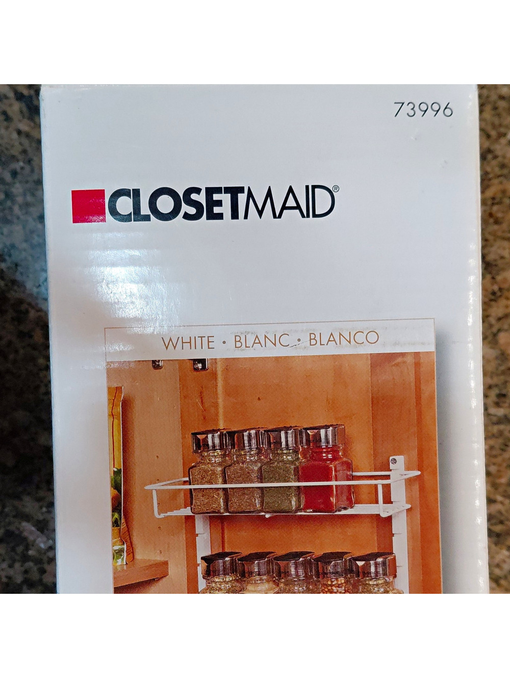 ClosetMaid Adjustable 3-Shelf Cabinet Mount Spice Rack White Metal 73996